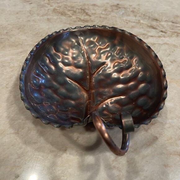 Vintage Gregorian Copper solid copper leaf shaped tr - Picture 6 of 10